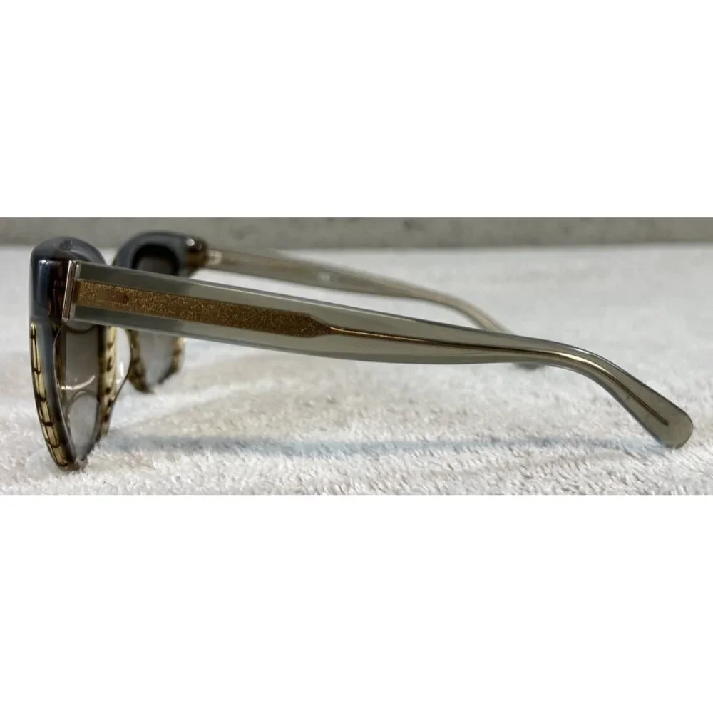 Bobbi Brown THE GRETCHEN/S 5CBHA Gray Brown Gold Square Sunglasses 52-18-140